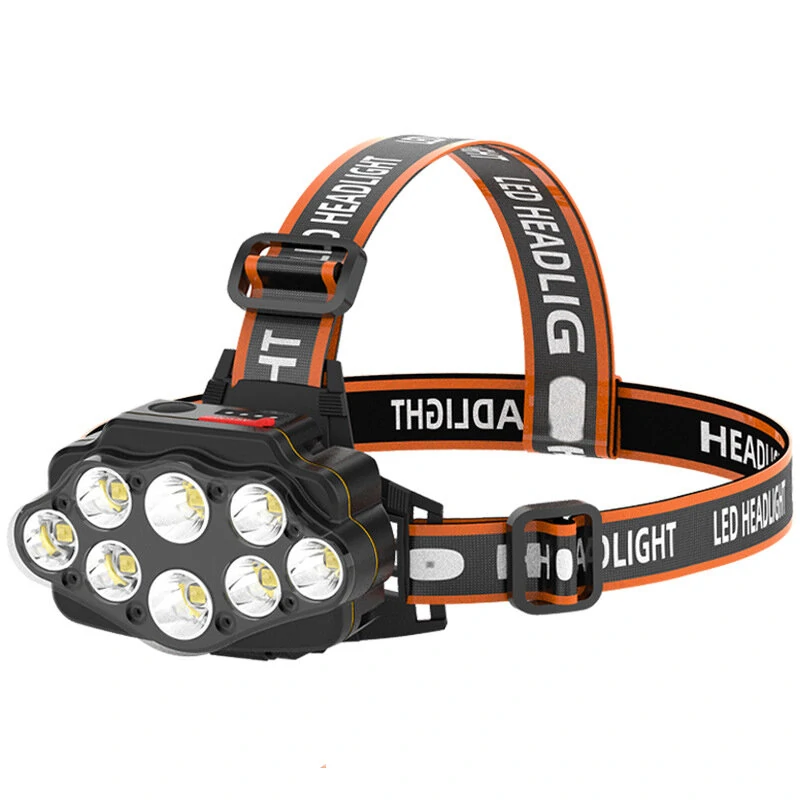Bikight 4-Modes 8*XPG LED Headlamp USB Rechargeable Long Shoot Camping Head Light 18650 Fishing Lantern Waterproof Head Torch Flashlight (image for) Bikight 4-Modes 8*XPG LED Headlamp USB Rechargeable Long Shoot Camping Head Light 18650 Fishing Lantern Waterproof Head Torch Flashlight